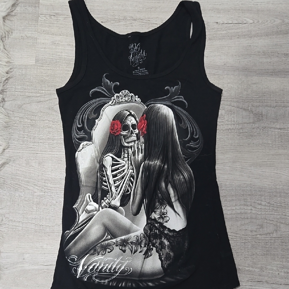 Black Graphic Tank Top